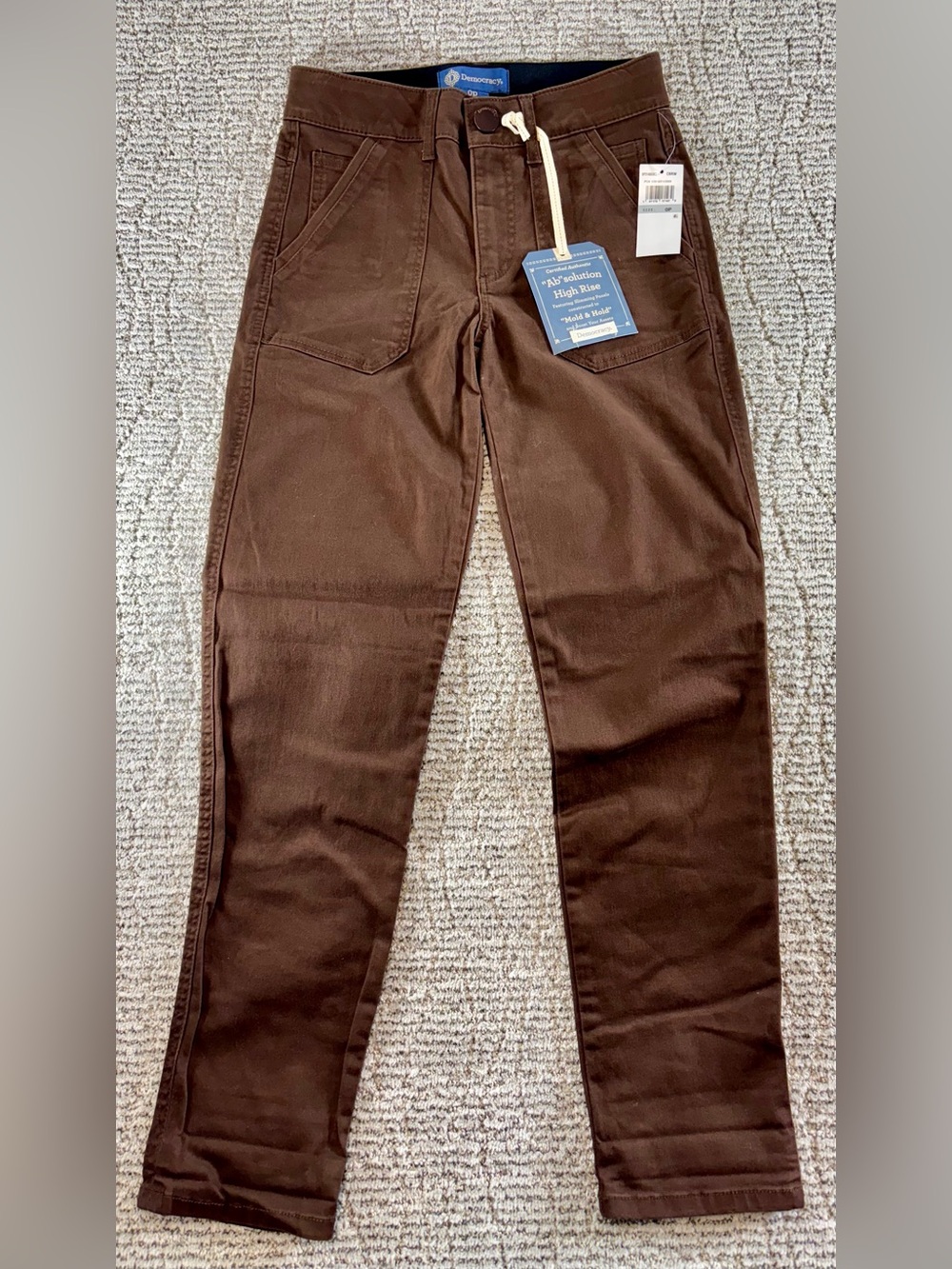 NWT Democracy‎ Ab-solution Women’s Size 0P Brown High Rise Pants